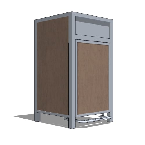 CAD Drawings BIM Models Wishbone Site Furnishings Urban Form Large Capacity Waste Receptacle
